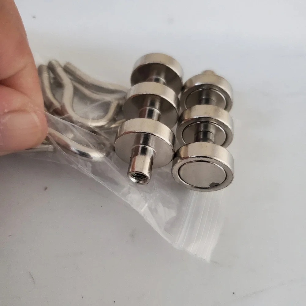DIYMAG Magnetic Hooks Pack of 6 Heavy Duty Neodymium Magnets Nickel Finish NEW